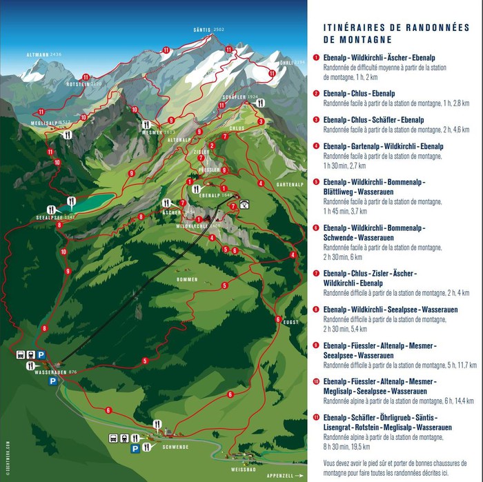 Suïssa 2023 en autocaravana - Wasserauen - telefèric a Ebenalp Mapa